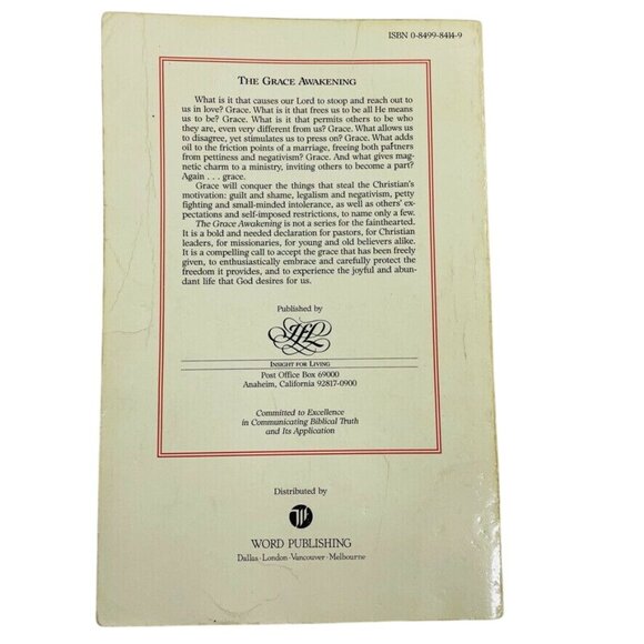 The Grace Awakening Christian Book Novel  by Charles R. Swindoll Vintage 1990 u - Picture 2 of 7